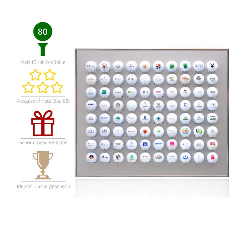 KNIX Golfball-Setzkasten für 80 Golfbälle – Querformat – Golfball